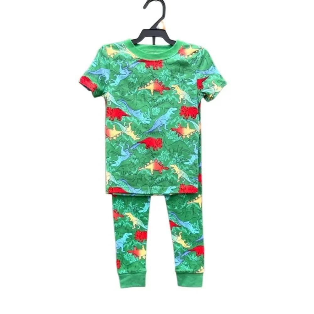 Toddler Cotton Sleep Tee & Pants Pajama Dinosaur Print 2-Piece Set Size 4T